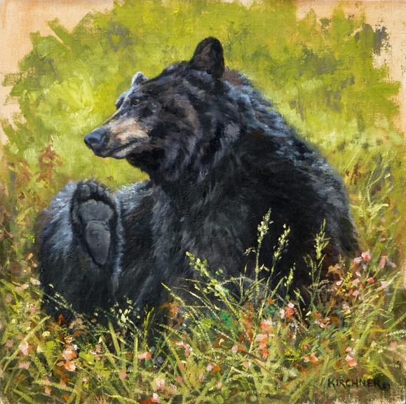 Black Bear, Bear, Bear Painting, Black Bear Art, Bear Art, Nature Art,  Leslie Kirchner